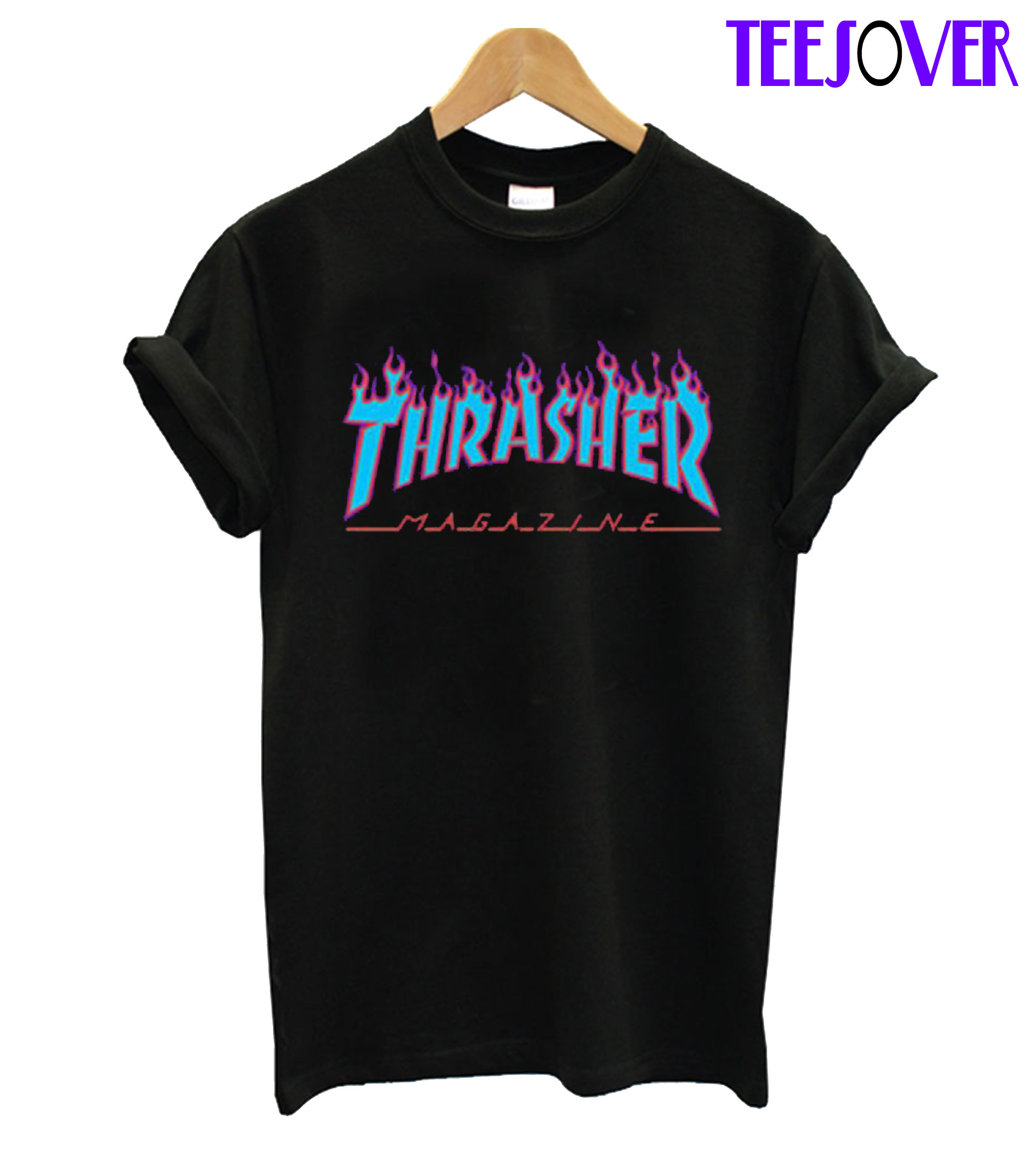 red and black thrasher shirt