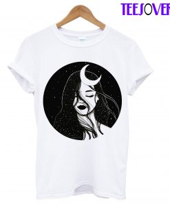 Black And WhiteIillustration Of A Girl T-Shirt