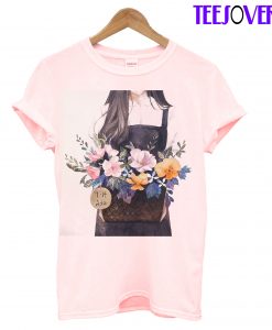 Flowers Girl Illustration T-Shirt