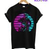 Motocross Sunset Retro Vector Illustration T-Shirt