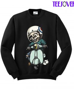 Skull Riding A Vespa Sweatshirt