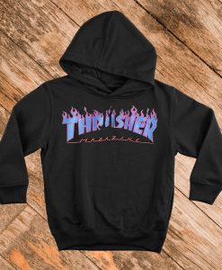 Thrasher Purple blue Flame Hoodie