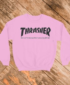 Thrasher Skateboard Magazine Blue Pink Hoodie