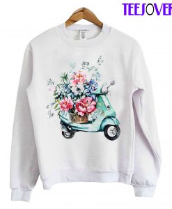 Vespa Flowers Colorful SweatShirt