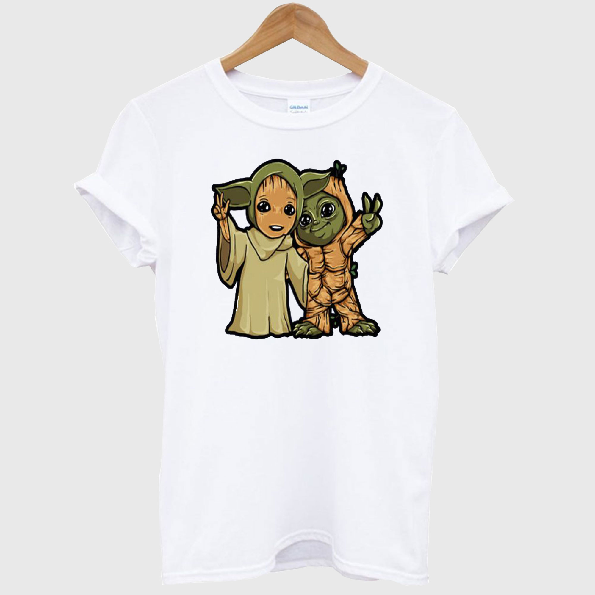 Baby Yoda And Baby Groot T shirt