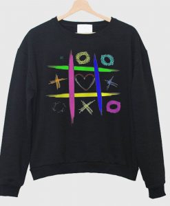 Fitted Colorful Tic Tac Toe Kids Game Sweatshirt