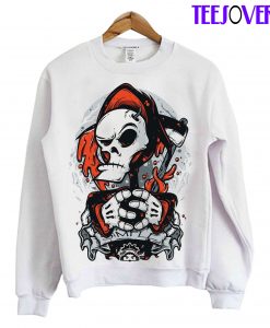 Skull Simple Orange Sweatshirt