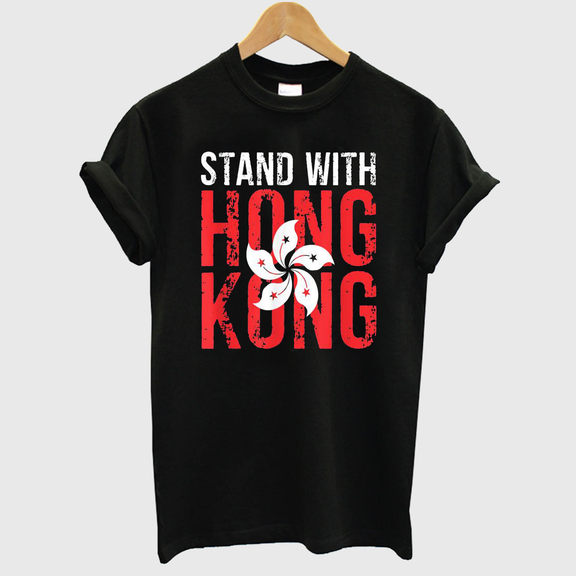 Stand With Hong Kong Black T shirt