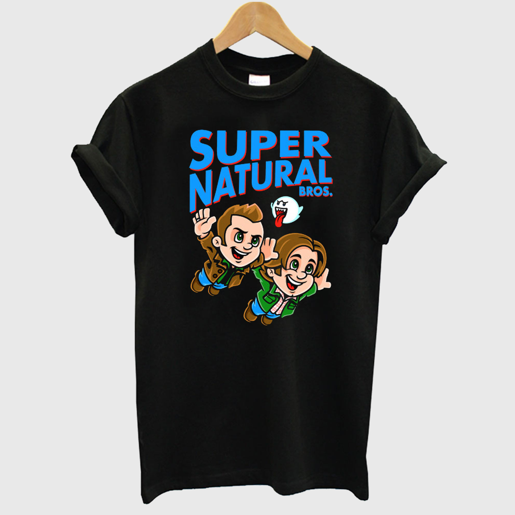 Super Natural Bros Black T shirt