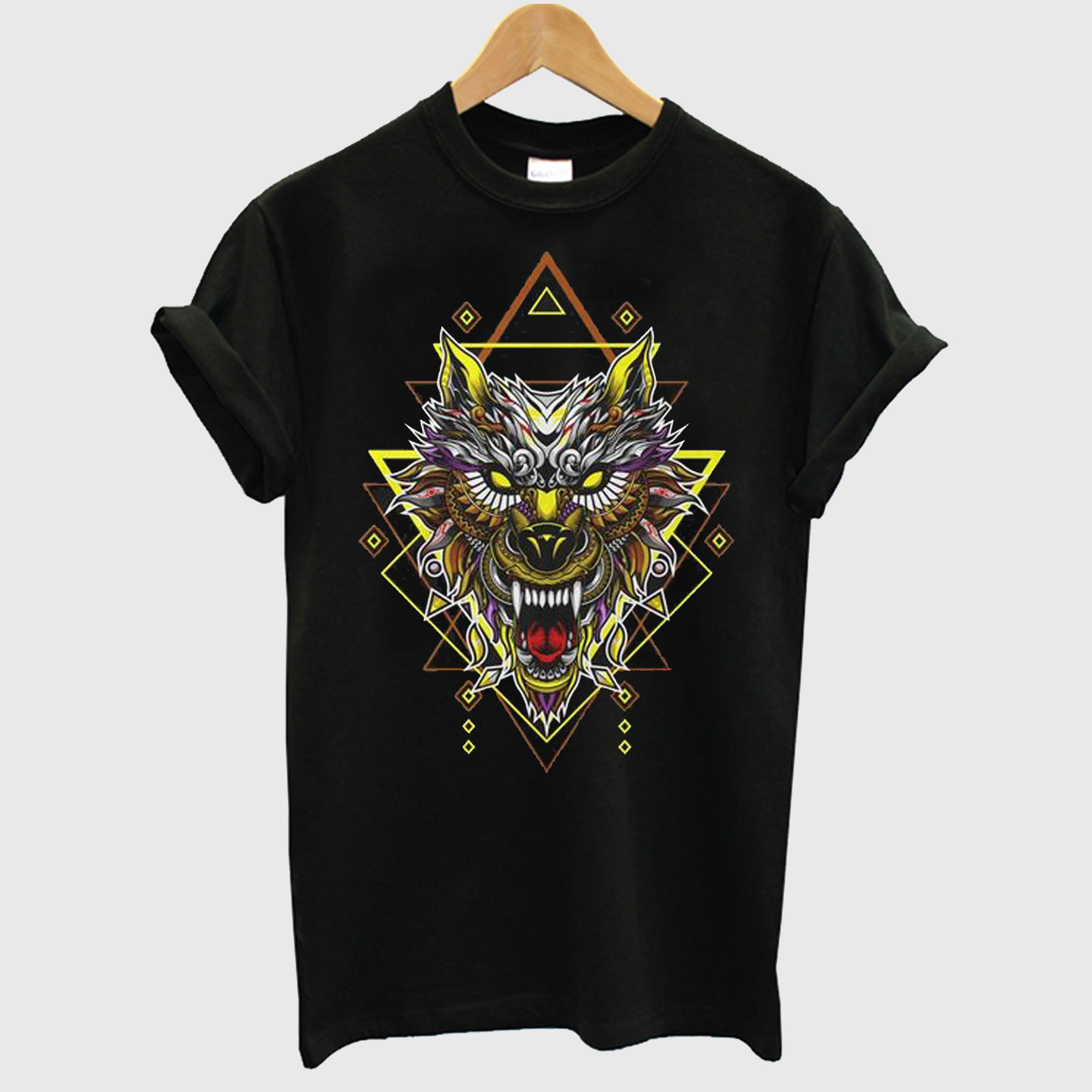 Wolf Head Geometric T-shirt