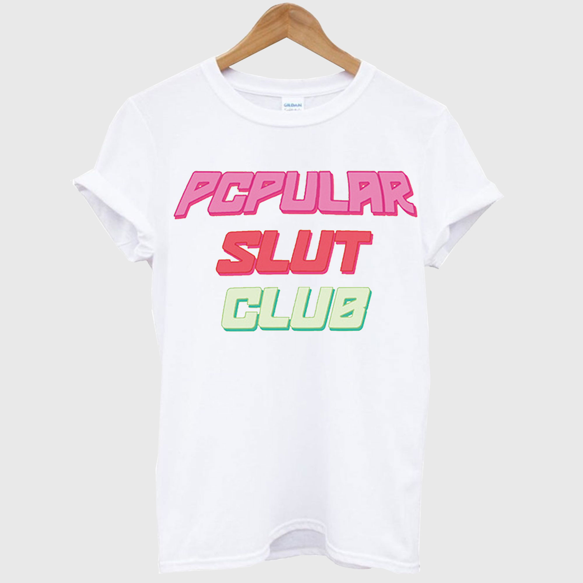 Popular Slut Club ringer T-shirt