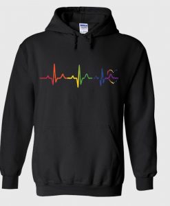 LGBT Rainbow Gay Pride Heartbeat Hoodie