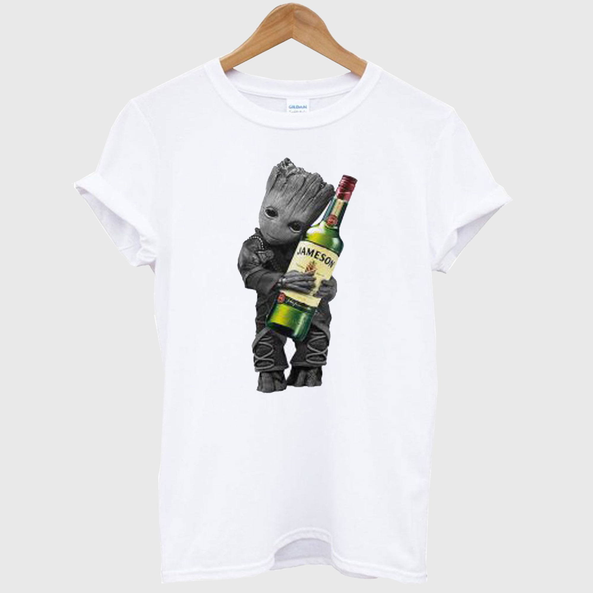 Baby Groot Hug Jameson Wine T shirt