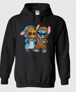 Baby Groot And Baby Stitch Hoodie