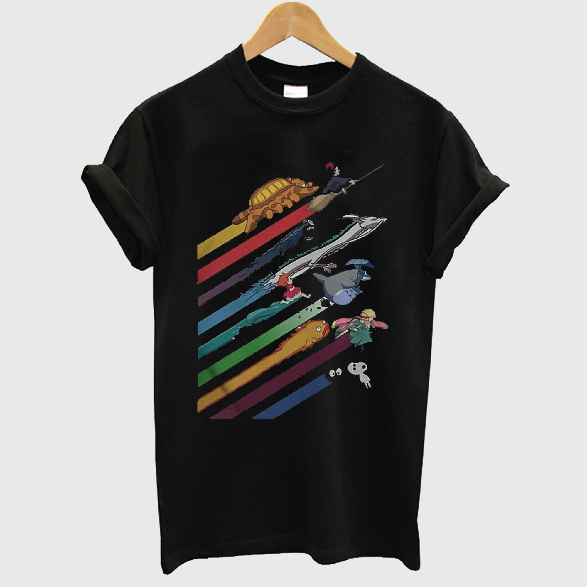 Rainbow Studio Ghibli T shirt