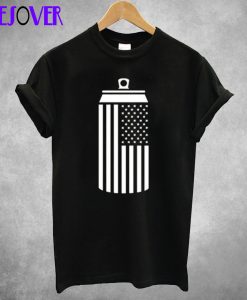 American Flag Beer Can Drinking T-Shirt