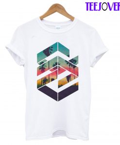 Geometric Sunset Beach T-Shirt