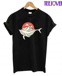 Illustration Of A Whale Carrying A Mountain T-Shirt