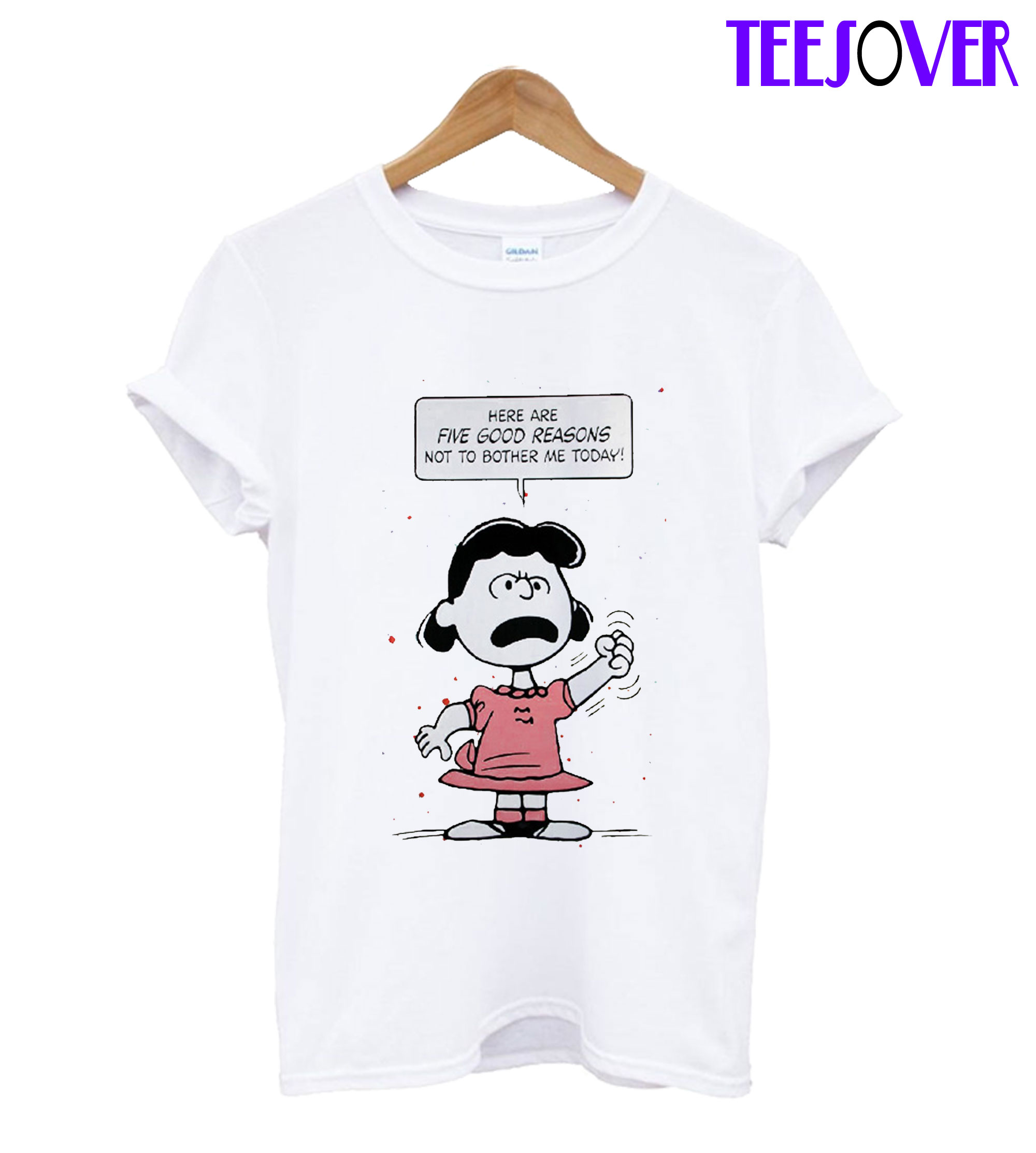 Peanuts Snoopy Lucy Van Pelt Women junior fille col V à manches courtes top t-shirt