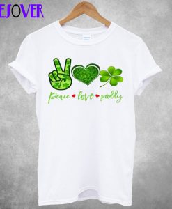 Peace Love Paddy St Patrick’s Day Shamrock T Shirt
