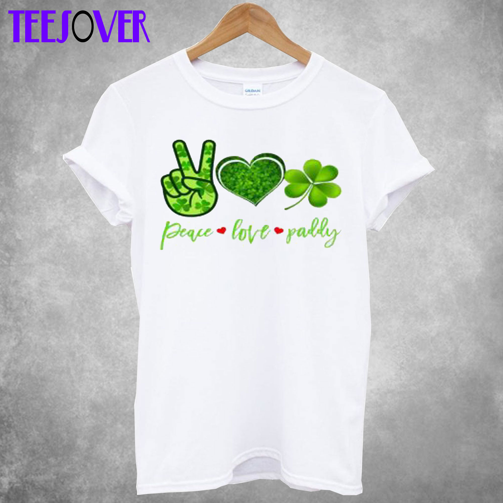 Peace Love Paddy St Patrick’s Day Shamrock T Shirt