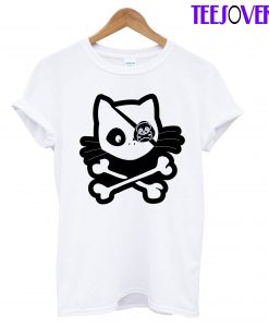 Pirate Cat Skull Funny 4th Of July T-Shirt