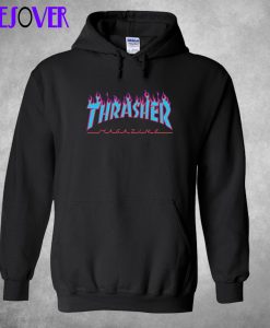 Thrasher Purple blue Flame Hoodie