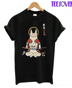 Ukiyo E Funny Samurai Cat T-Shirts