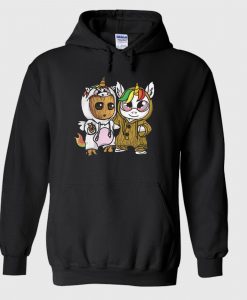 Unicorn Eyes And Baby Groot Hoodie