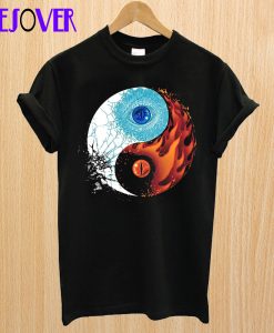 Dragon ice fire ying yang T-Shirt