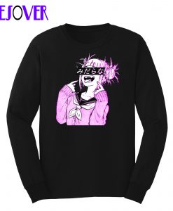 Lewd Pink Sad Japanese Anime Sweatshirt