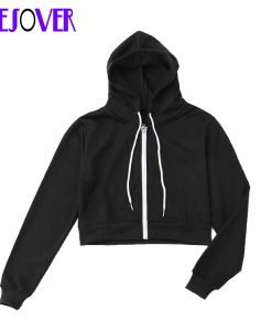 Cropped Zip Up Hoodie