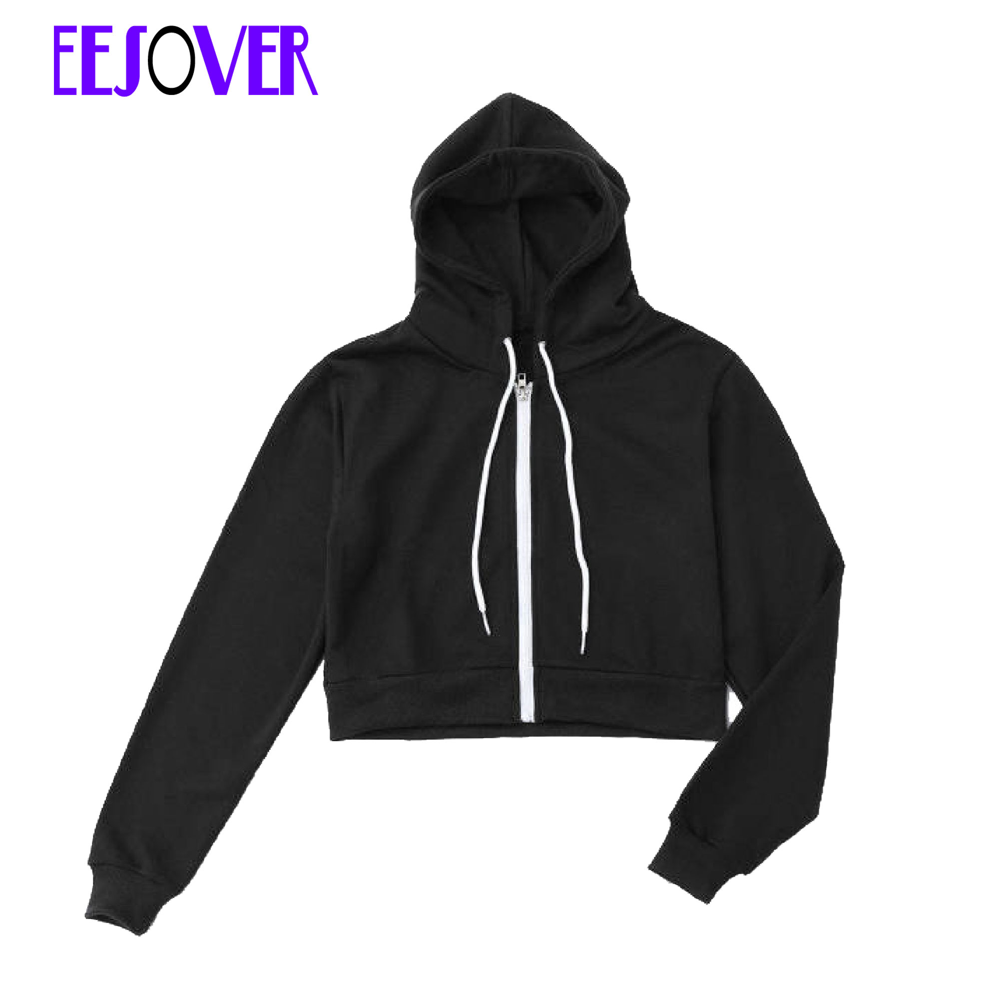 Cropped Zip Up Hoodie