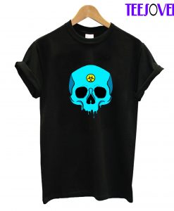 Dripping Hazard Skull in Blue T-Shirt