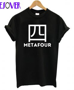 White on black metafour logo T-Shirt