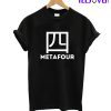 White on black metafour logo T-Shirt