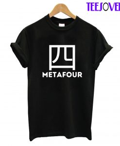 White on black metafour logo T-Shirt