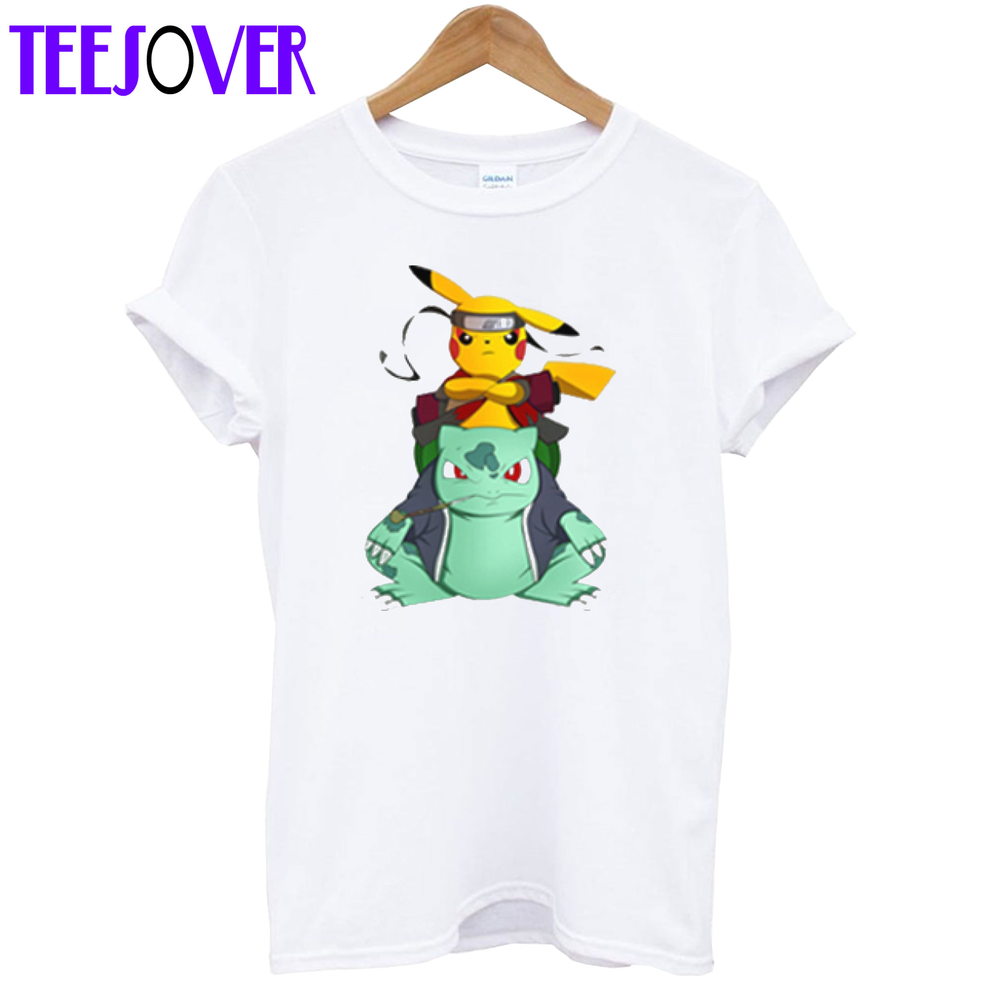 Pikachu Bulbasaur Pokemon Naruto Parody T-Shirt