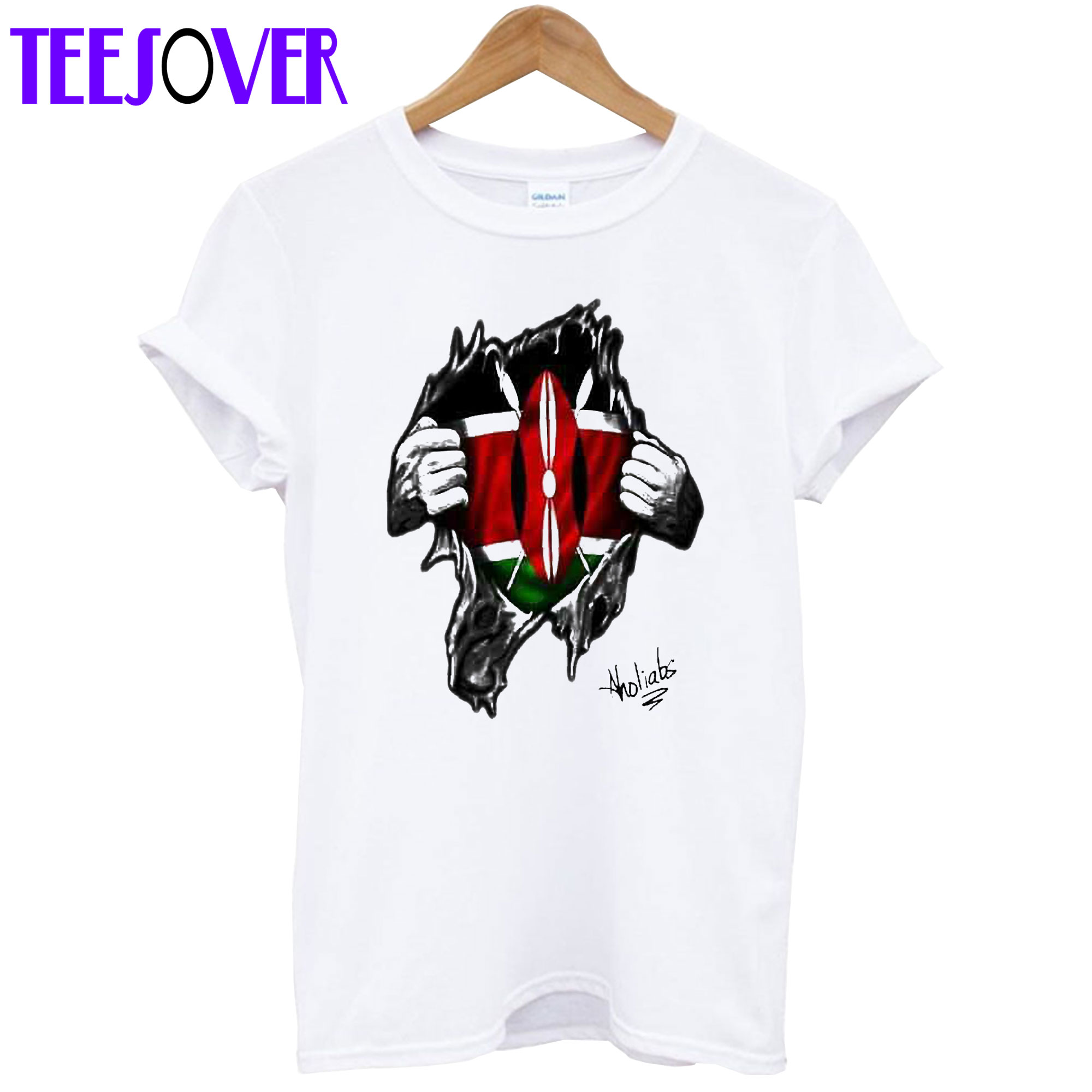 White Kenyan Flag T-Shirt