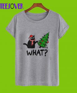 Black Cat Christmas Tree What Shirt