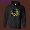 Black Cat In The Flowers Hoodie