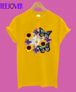 Butterflies Sunflowers Daisies T-Shirt