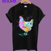 Chicken Watercolor Splash Art Love Chickens T-Shirt