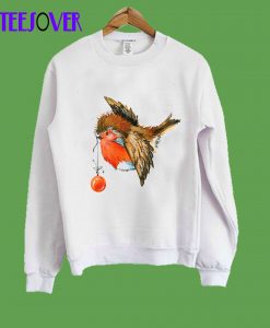 Christmas Robin With Bauble Women's Christmas SweatShirt