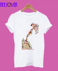 Colorful flowers and two skeletal hands T-Shirt