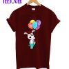 Cute Panda Holding Balloons T-Shirt