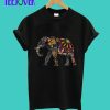 Elephant Black White Cotton T-shirt