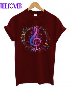 Music Notes Melody Treble Clef Music T-Shirt