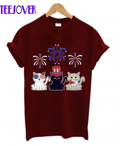 Nice American Flag Shirt Theme Cats Tshirt