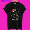 Novelty Cat light Christmas t shirt